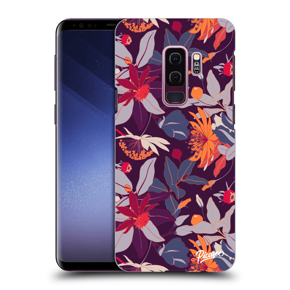 Picasee fekete szilikon tok az alábbi mobiltelefonokra Samsung Galaxy S9 Plus G965F - Purple Leaf