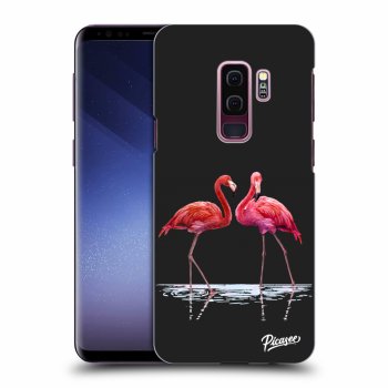 Picasee fekete szilikon tok az alábbi mobiltelefonokra Samsung Galaxy S9 Plus G965F - Flamingos couple