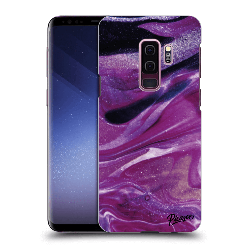 Picasee fekete szilikon tok az alábbi mobiltelefonokra Samsung Galaxy S9 Plus G965F - Purple glitter