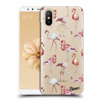 Picasee átlátszó szilikon tok az alábbi mobiltelefonokra Xiaomi Mi A2 - Flamingos