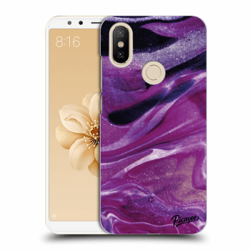 Picasee átlátszó szilikon tok az alábbi mobiltelefonokra Xiaomi Mi A2 - Purple glitter