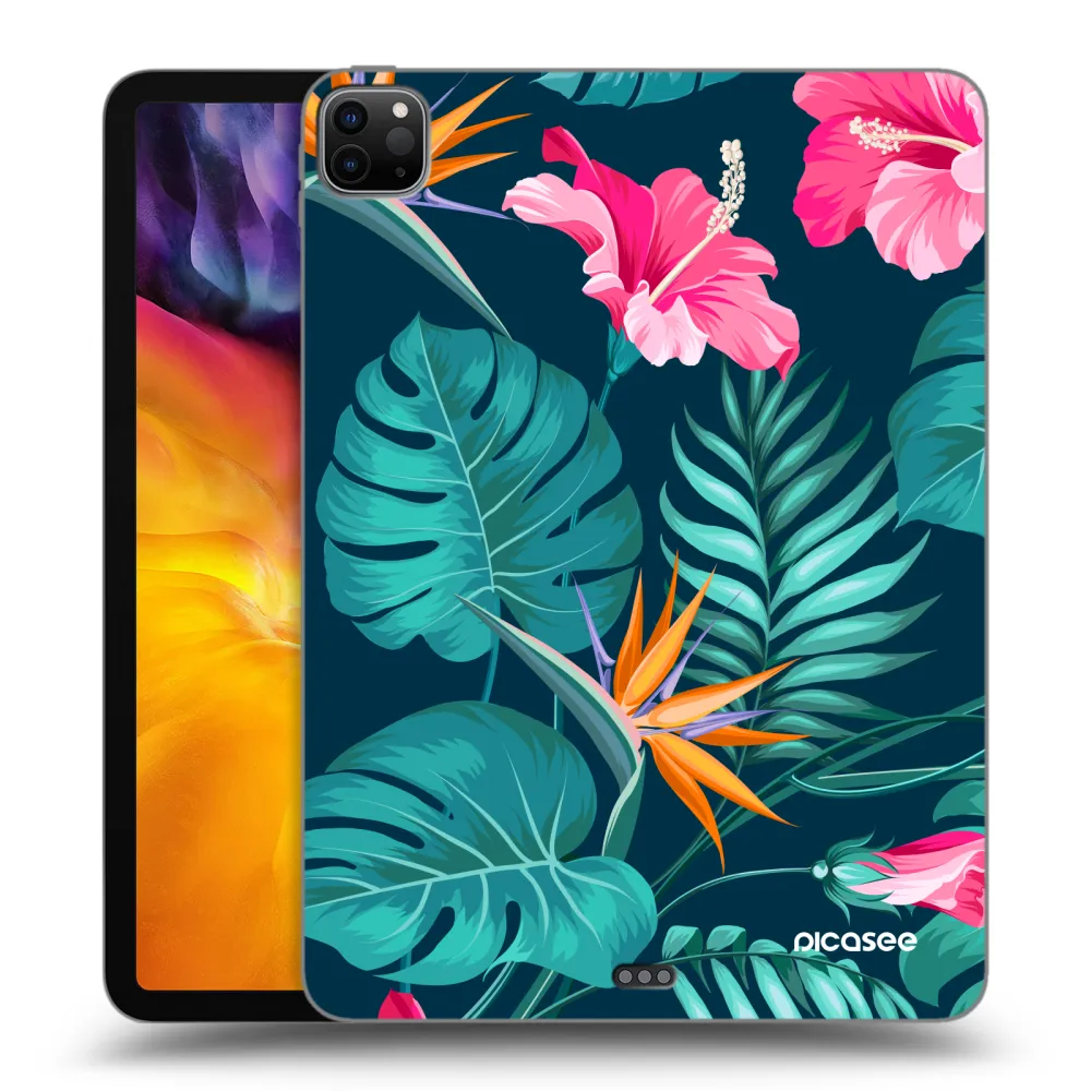 Picasee fekete szilikon tok az alábbi táblagépre Apple iPad Pro 11" 2024 (7.gen.) - Pink Monstera