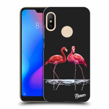 Picasee fekete szilikon tok az alábbi mobiltelefonokra Xiaomi Mi A2 Lite - Flamingos couple
