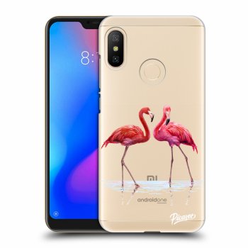 Picasee átlátszó szilikon tok az alábbi mobiltelefonokra Xiaomi Mi A2 Lite - Flamingos couple