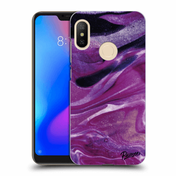 Picasee átlátszó szilikon tok az alábbi mobiltelefonokra Xiaomi Mi A2 Lite - Purple glitter