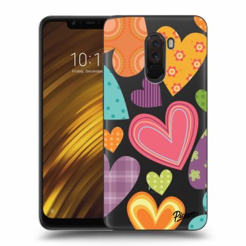 Picasee átlátszó szilikon tok az alábbi mobiltelefonokra Xiaomi Pocophone F1 - Colored heart