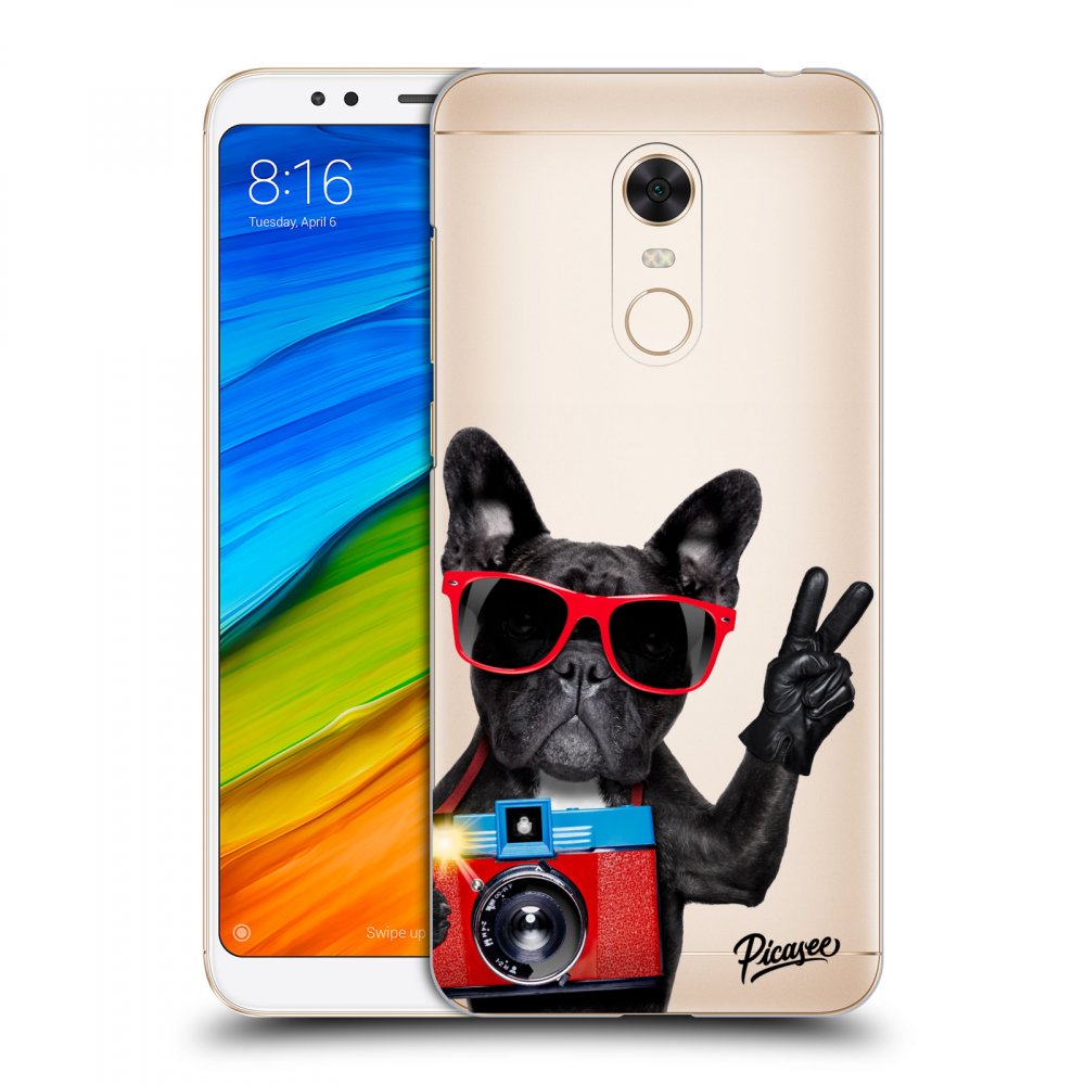 Picasee átlátszó szilikon tok az alábbi mobiltelefonokra Xiaomi Redmi 5 Plus Global - French Bulldog