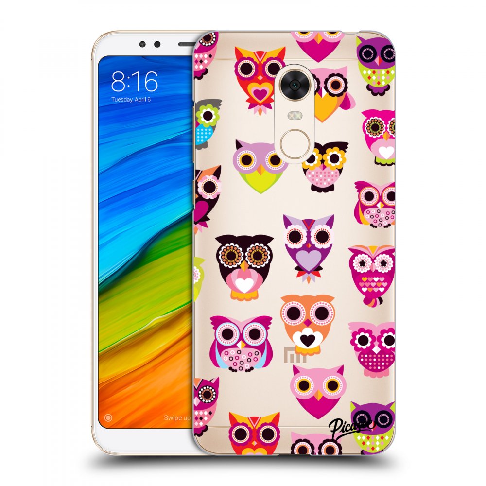 Picasee átlátszó szilikon tok az alábbi mobiltelefonokra Xiaomi Redmi 5 Plus Global - Owls