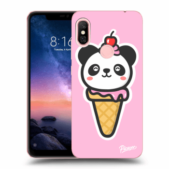 Picasee fekete szilikon tok az alábbi mobiltelefonokra Xiaomi Redmi Note 6 Pro - Ice Cream Panda
