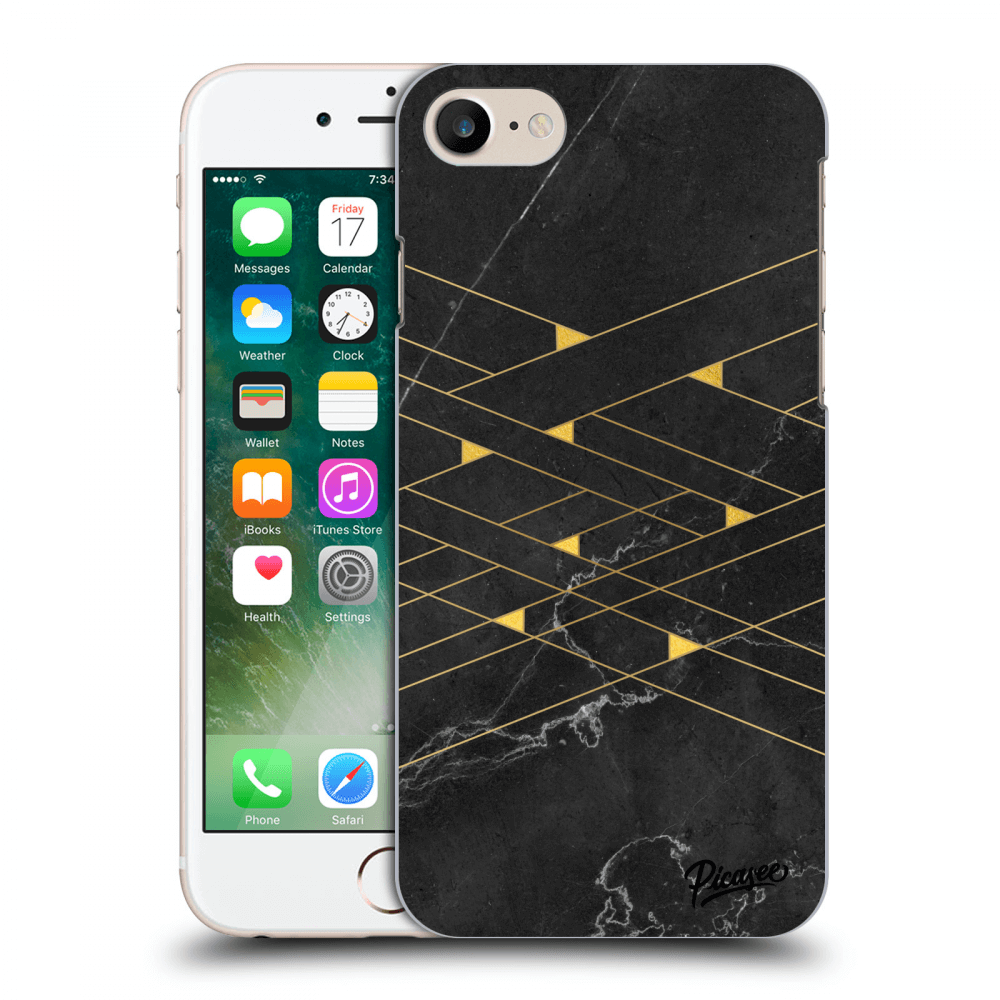 Picasee fekete szilikon tok az alábbi mobiltelefonokra Apple iPhone 7 - Gold Minimal