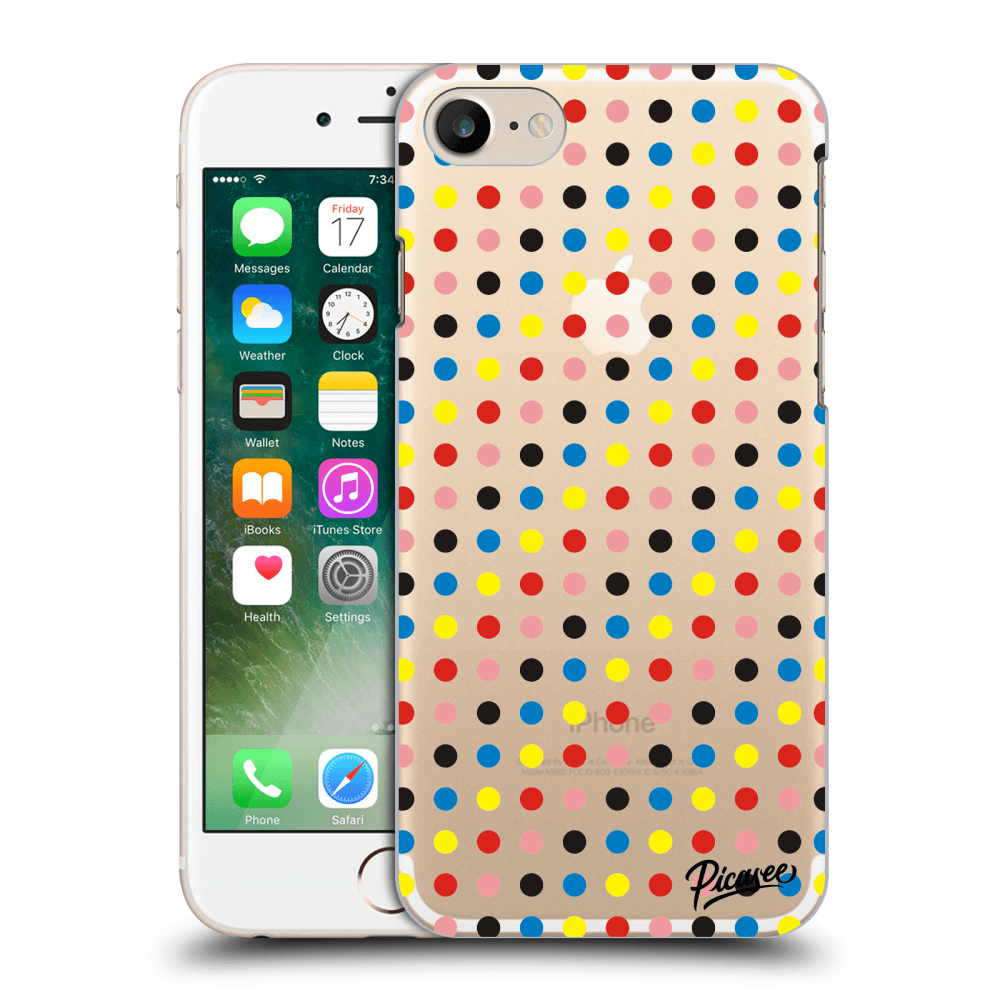 Picasee átlátszó szilikon tok az alábbi mobiltelefonokra Apple iPhone 7 - Colorful dots