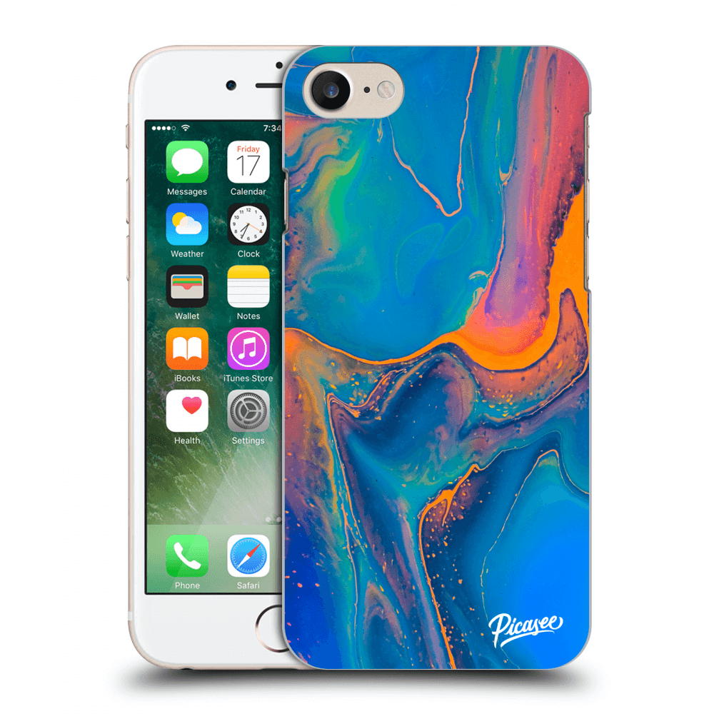Picasee átlátszó szilikon tok az alábbi mobiltelefonokra Apple iPhone 7 - Rainbow