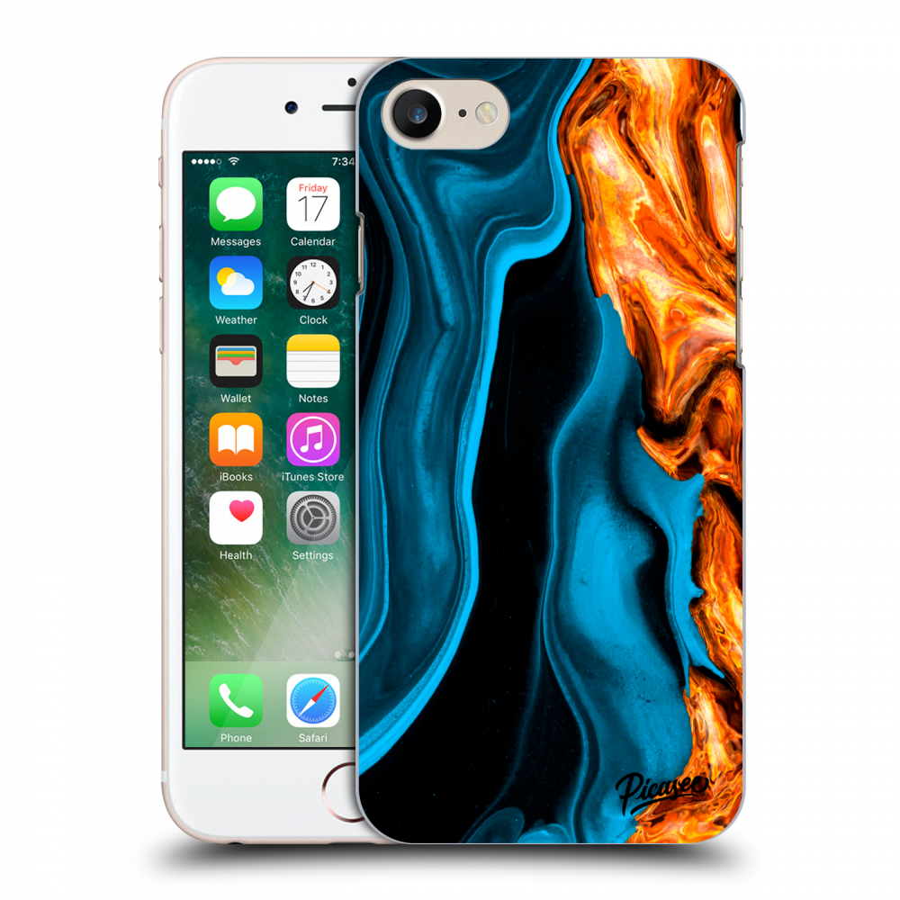Picasee fekete szilikon tok az alábbi mobiltelefonokra Apple iPhone 7 - Gold blue