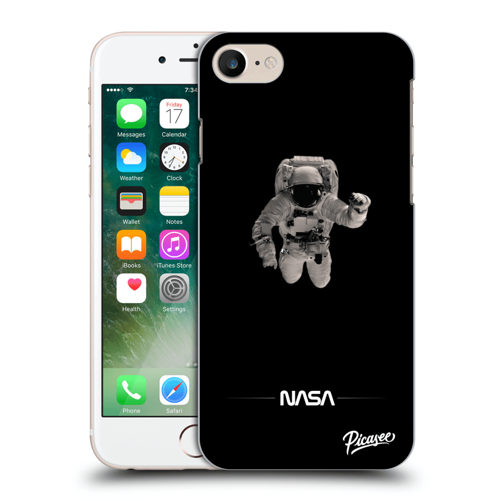 Picasee fekete szilikon tok az alábbi mobiltelefonokra Apple iPhone 7 - Astronaut Minimal