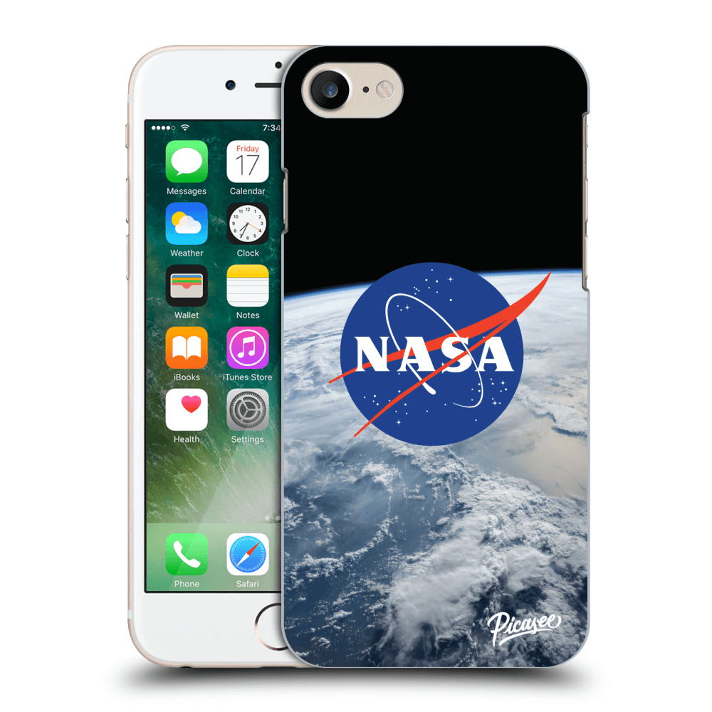 Picasee fekete szilikon tok az alábbi mobiltelefonokra Apple iPhone 7 - Nasa Earth