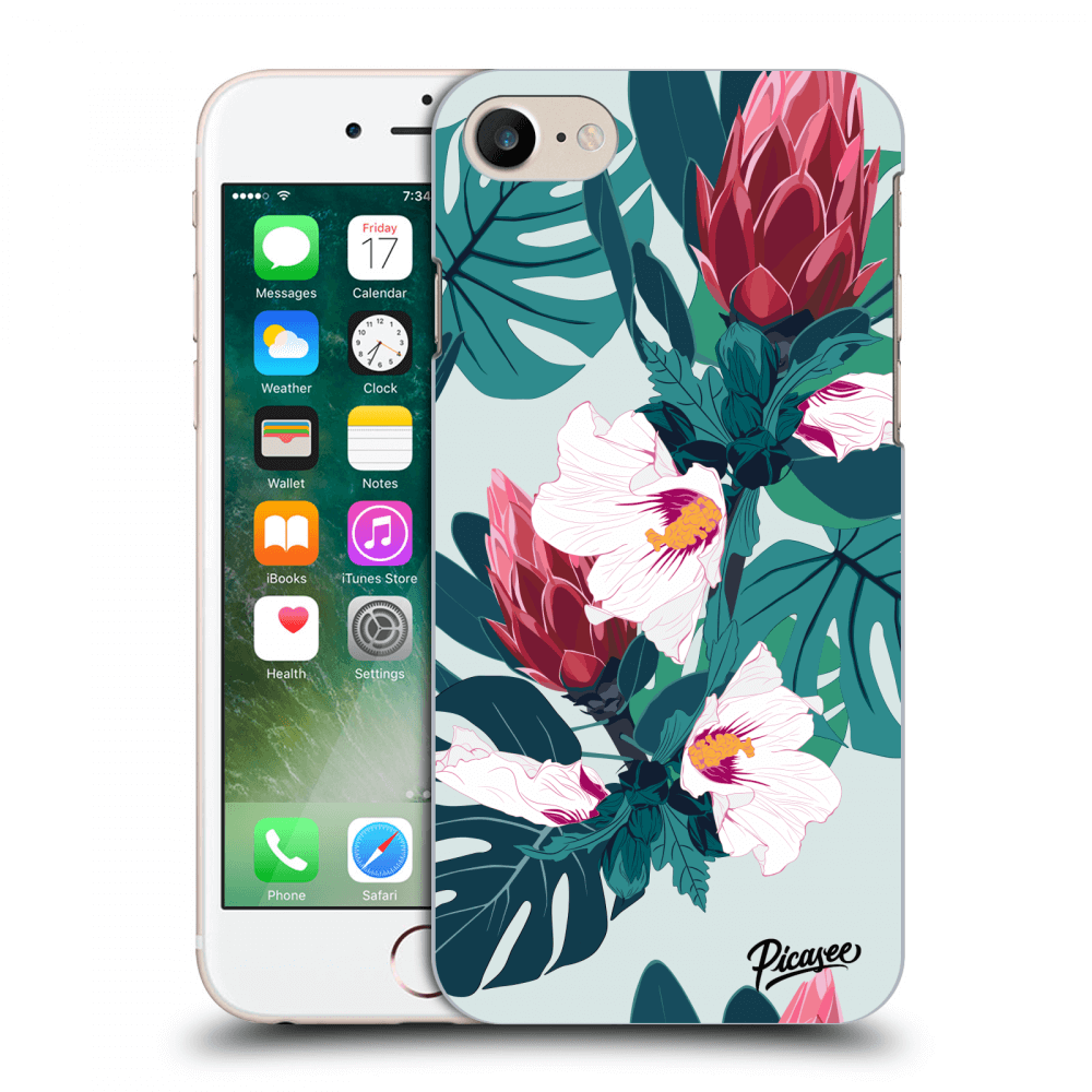 Picasee átlátszó szilikon tok az alábbi mobiltelefonokra Apple iPhone 7 - Rhododendron
