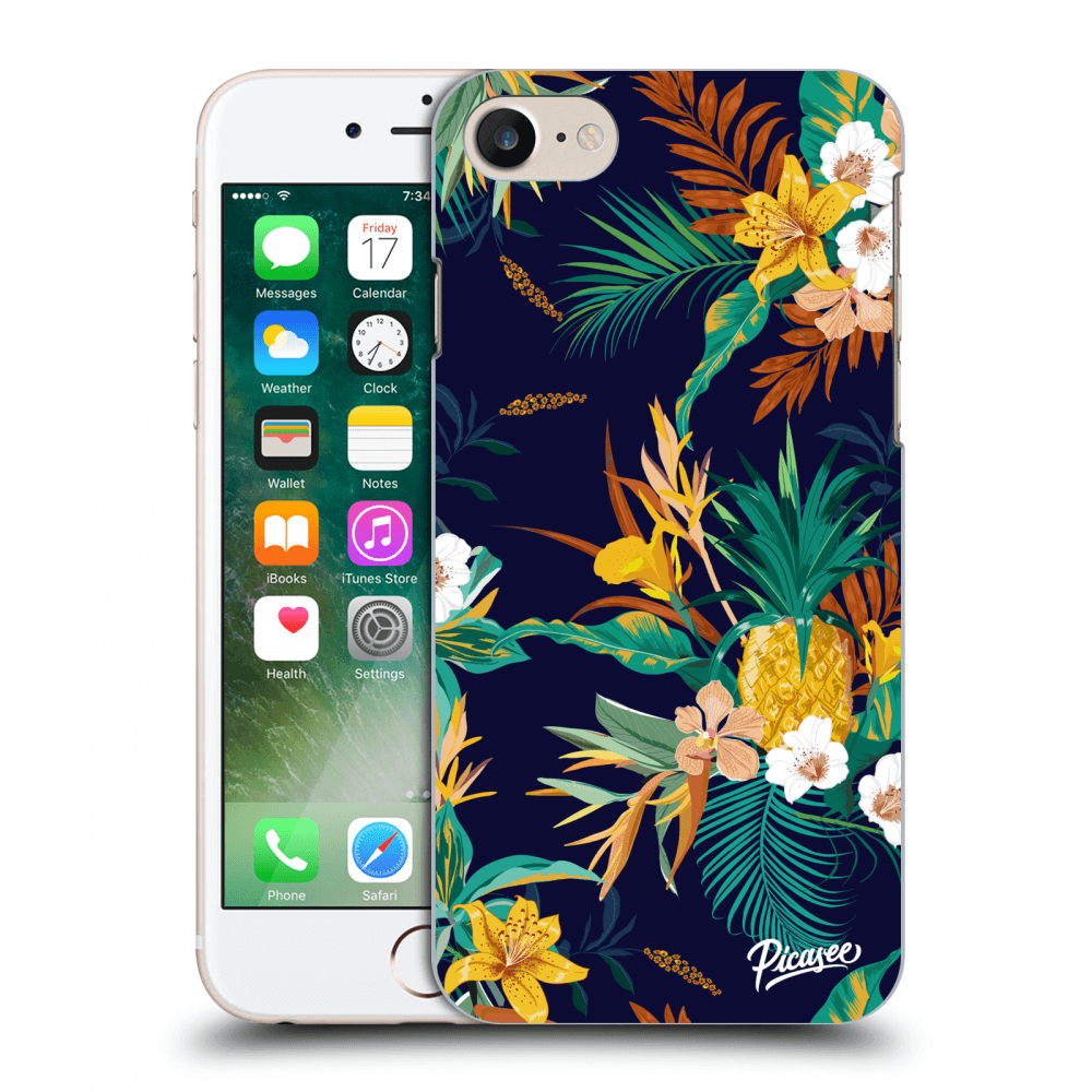 Picasee fekete szilikon tok az alábbi mobiltelefonokra Apple iPhone 7 - Pineapple Color