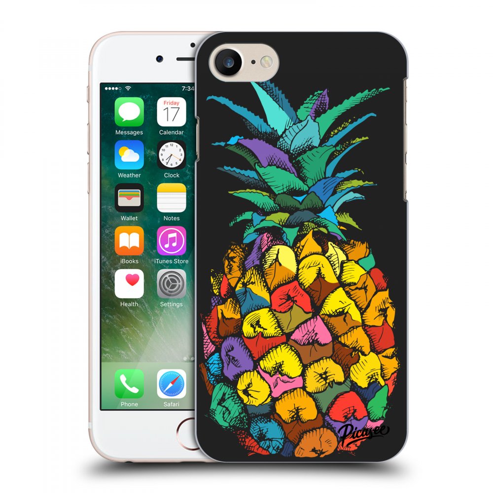 Picasee fekete szilikon tok az alábbi mobiltelefonokra Apple iPhone 7 - Pineapple