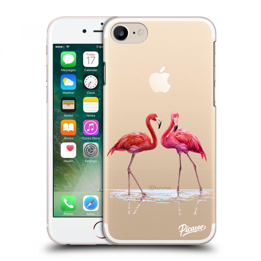 Picasee átlátszó szilikon tok az alábbi mobiltelefonokra Apple iPhone 7 - Flamingos couple