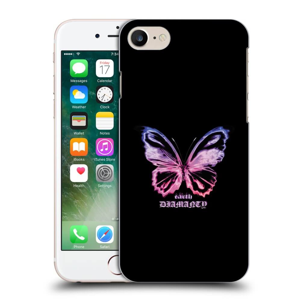 Picasee fekete szilikon tok az alábbi mobiltelefonokra Apple iPhone 7 - Diamanty Purple