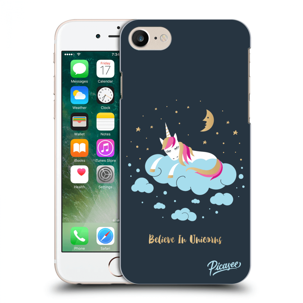 Picasee műanyag átlátszó tok az alábbi mobiltelefonokra Apple iPhone 7 - Believe In Unicorns