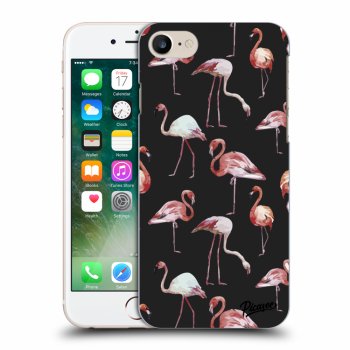 Picasee fekete szilikon tok az alábbi mobiltelefonokra Apple iPhone 7 - Flamingos
