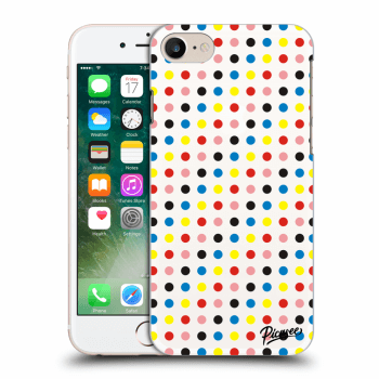 Picasee tejszínű szilikon tok az alábbi mobiltelefonokra Apple iPhone 7 - Colorful dots
