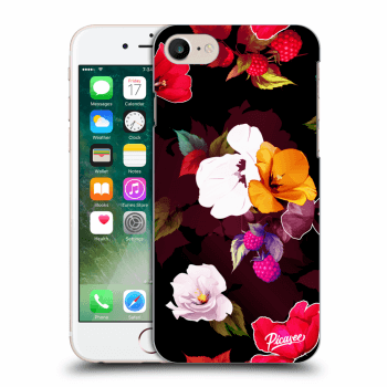 Picasee fekete szilikon tok az alábbi mobiltelefonokra Apple iPhone 7 - Flowers and Berries