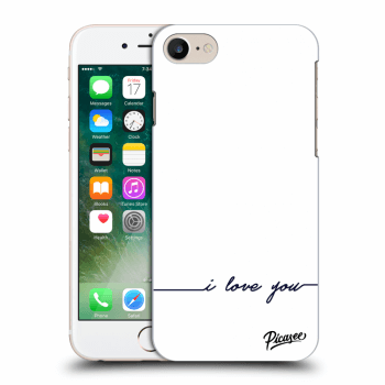 Picasee fekete szilikon tok az alábbi mobiltelefonokra Apple iPhone 7 - I love you