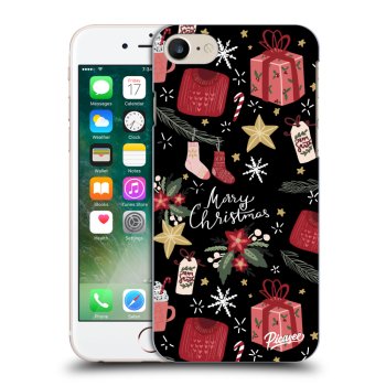 Picasee fekete szilikon tok az alábbi mobiltelefonokra Apple iPhone 7 - Christmas