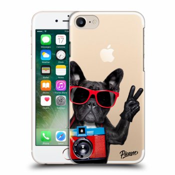 Picasee átlátszó szilikon tok az alábbi mobiltelefonokra Apple iPhone 7 - French Bulldog