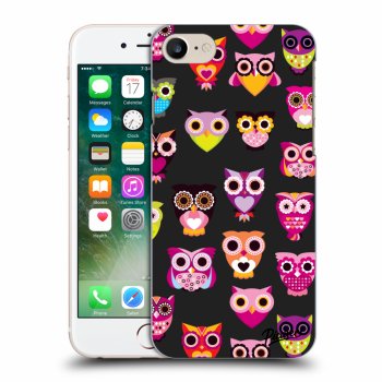 Picasee fekete szilikon tok az alábbi mobiltelefonokra Apple iPhone 7 - Owls