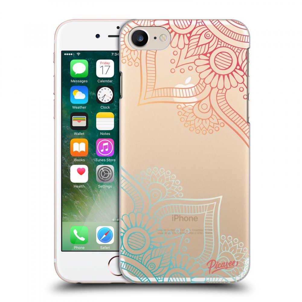 Picasee átlátszó szilikon tok az alábbi mobiltelefonokra Apple iPhone 7 - Flowers pattern