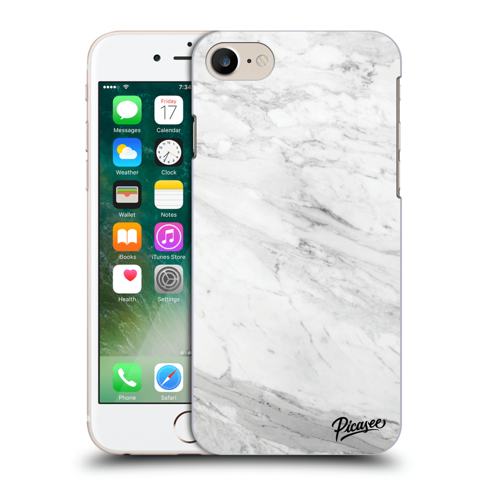 Picasee átlátszó szilikon tok az alábbi mobiltelefonokra Apple iPhone 7 - White marble