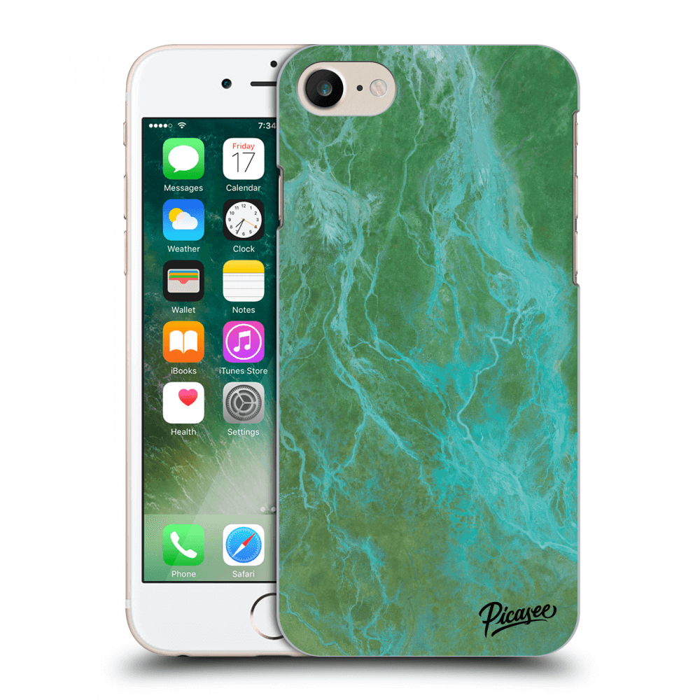 Picasee átlátszó szilikon tok az alábbi mobiltelefonokra Apple iPhone 7 - Green marble