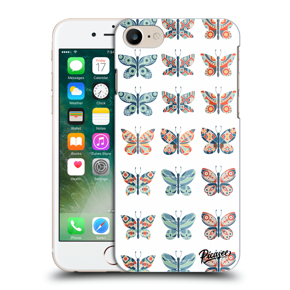 Picasee műanyag átlátszó tok az alábbi mobiltelefonokra Apple iPhone 7 - Butterflies