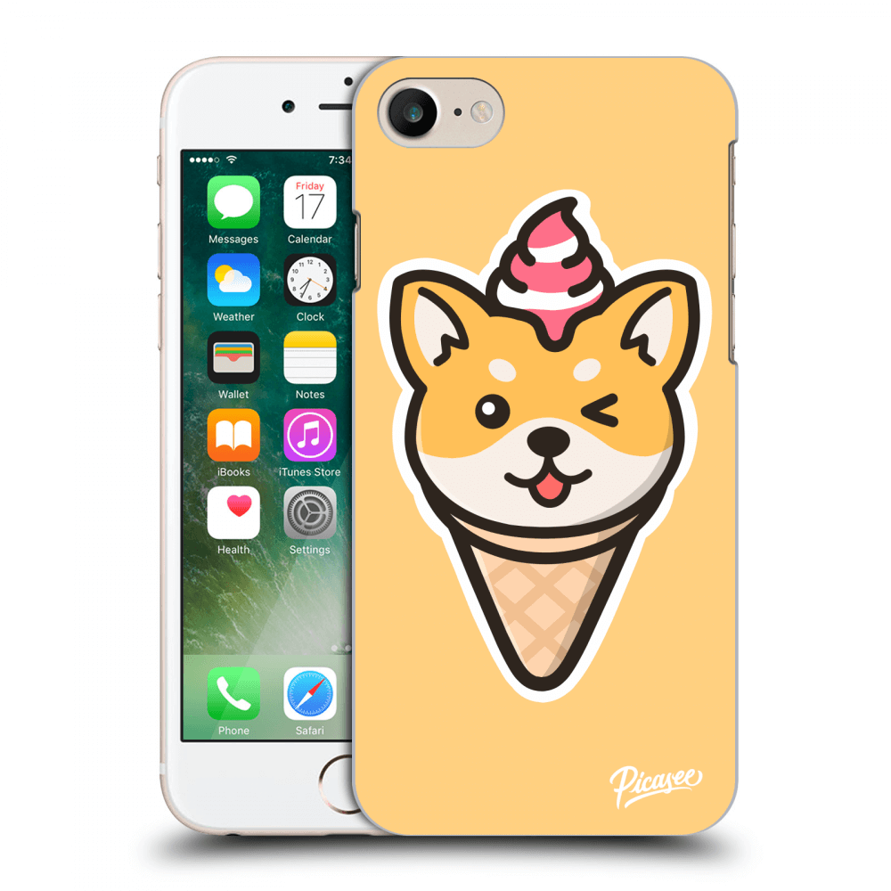 Picasee fekete szilikon tok az alábbi mobiltelefonokra Apple iPhone 7 - Ice Cream Shiba