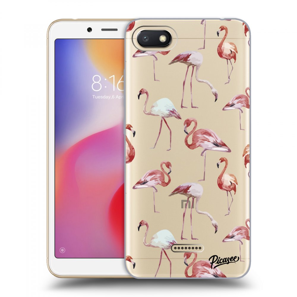 Picasee átlátszó szilikon tok az alábbi mobiltelefonokra Xiaomi Redmi 6A - Flamingos