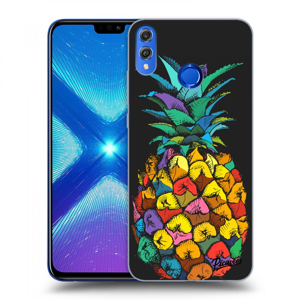 Picasee fekete szilikon tok az alábbi mobiltelefonokra Honor 8X - Pineapple