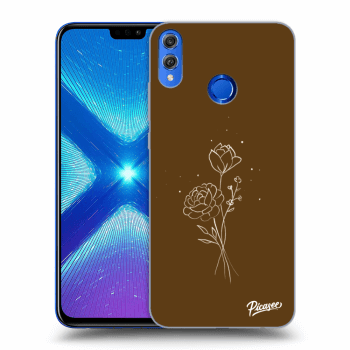 Picasee átlátszó szilikon tok az alábbi mobiltelefonokra Honor 8X - Brown flowers