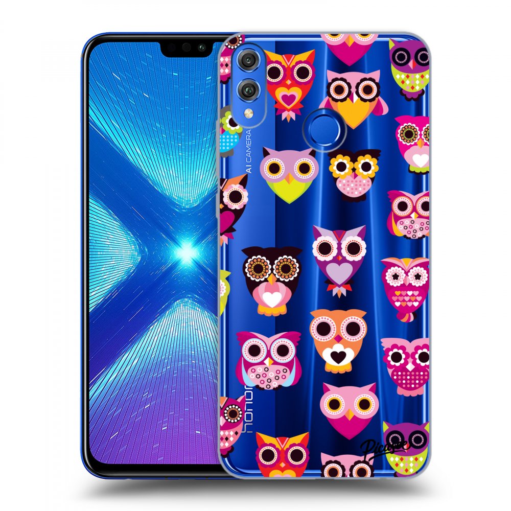 Picasee átlátszó szilikon tok az alábbi mobiltelefonokra Honor 8X - Owls