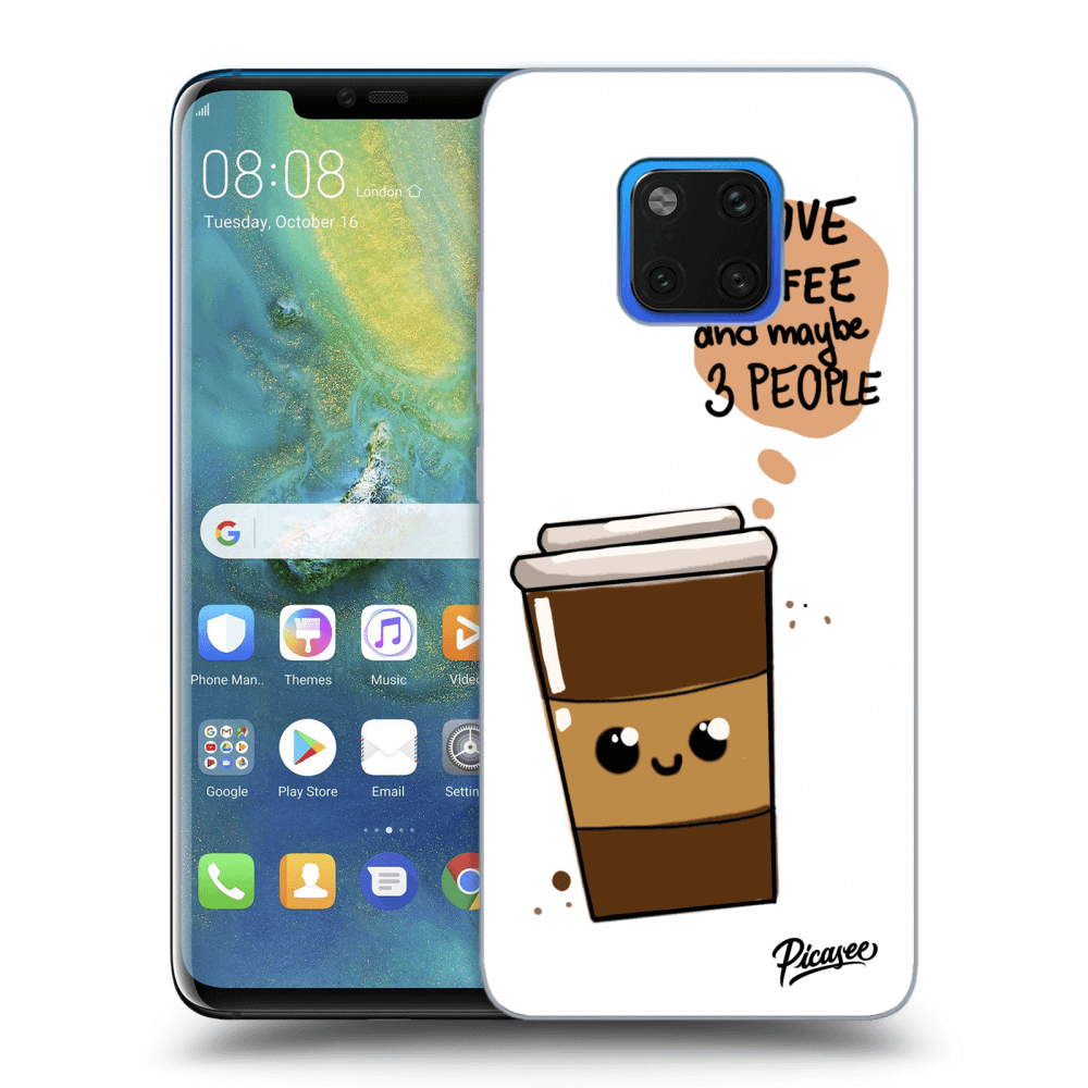 Fekete Szilikon Tok Az Alábbi Mobiltelefonokra Huawei Mate 20 Pro - Cute Coffee