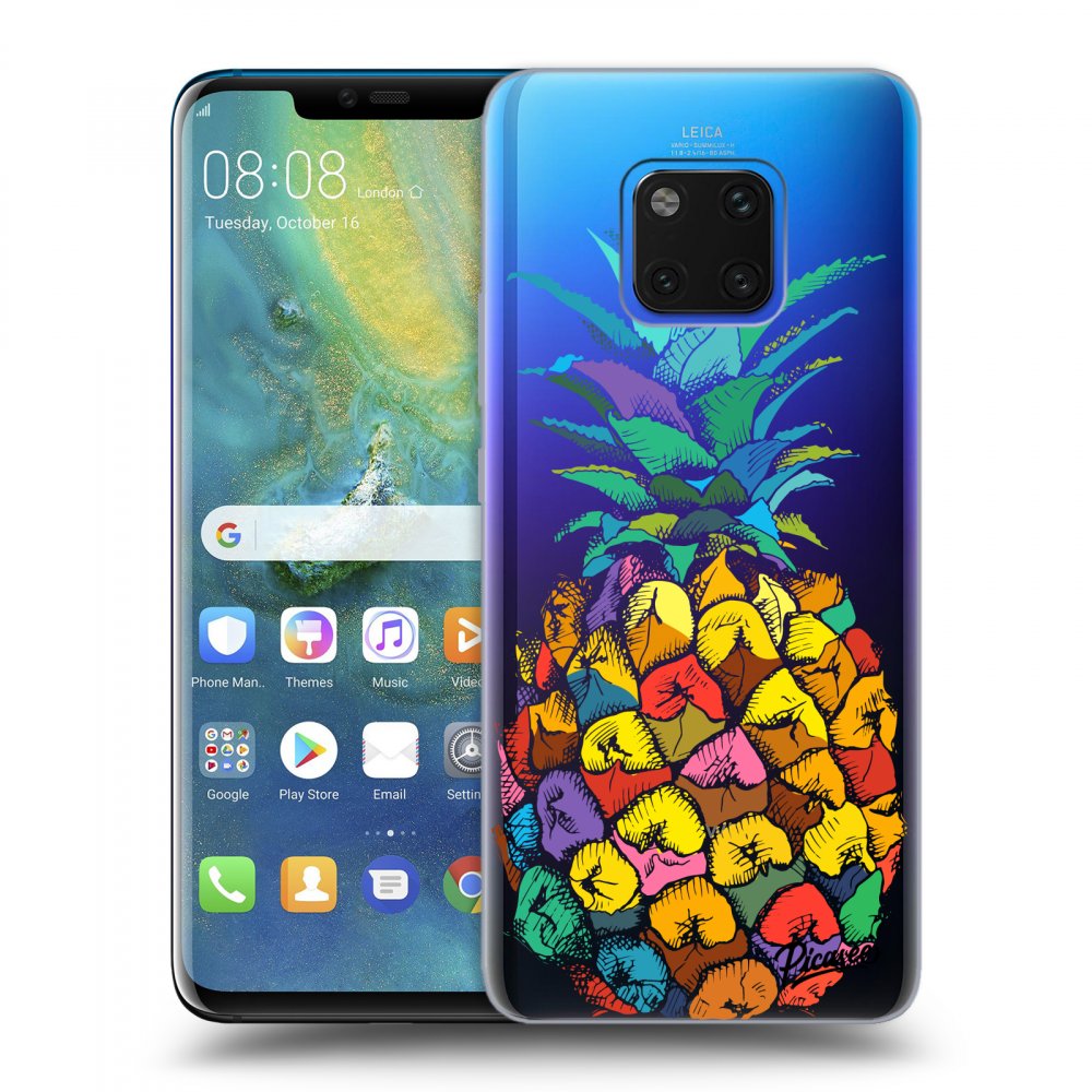 Picasee átlátszó szilikon tok az alábbi mobiltelefonokra Huawei Mate 20 Pro - Pineapple