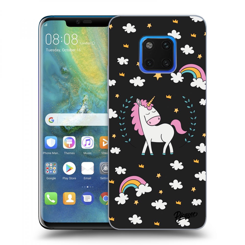 Picasee fekete szilikon tok az alábbi mobiltelefonokra Huawei Mate 20 Pro - Unicorn star heaven