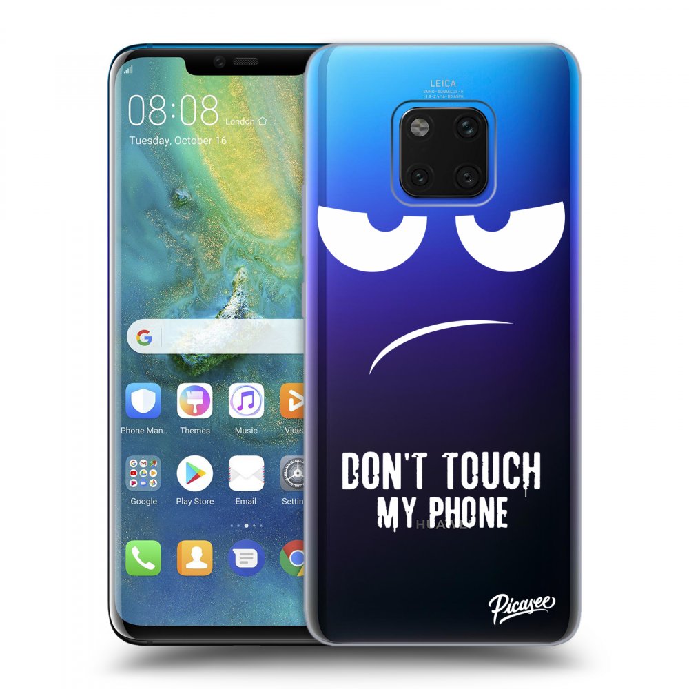Picasee átlátszó szilikon tok az alábbi mobiltelefonokra Huawei Mate 20 Pro - Don't Touch My Phone