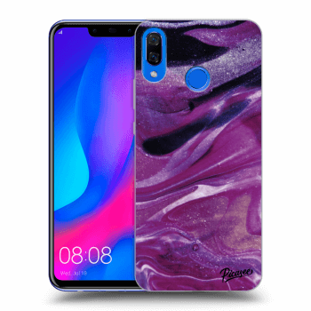 Picasee fekete szilikon tok az alábbi mobiltelefonokra Huawei Nova 3 - Purple glitter