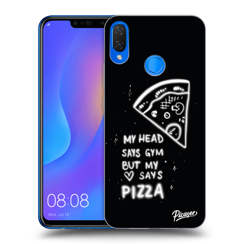 Picasee fekete szilikon tok az alábbi mobiltelefonokra Huawei Nova 3i - Pizza