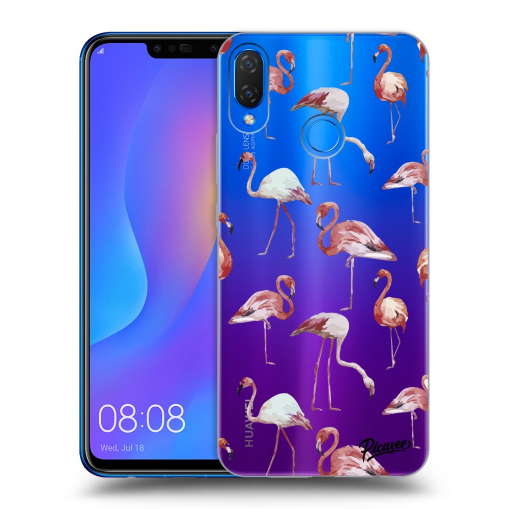 Picasee átlátszó szilikon tok az alábbi mobiltelefonokra Huawei Nova 3i - Flamingos