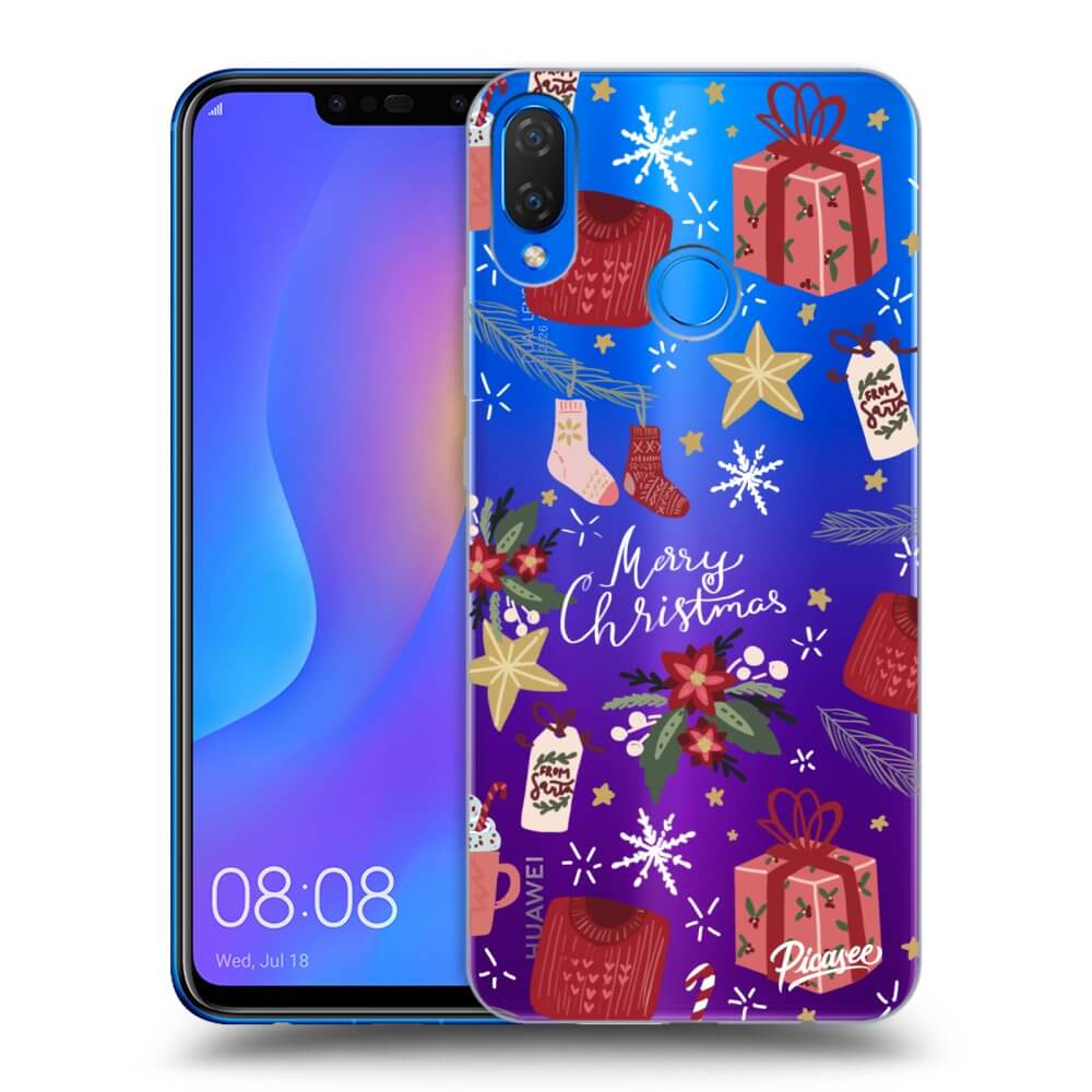 Picasee átlátszó szilikon tok az alábbi mobiltelefonokra Huawei Nova 3i - Christmas