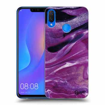 Picasee fekete szilikon tok az alábbi mobiltelefonokra Huawei Nova 3i - Purple glitter